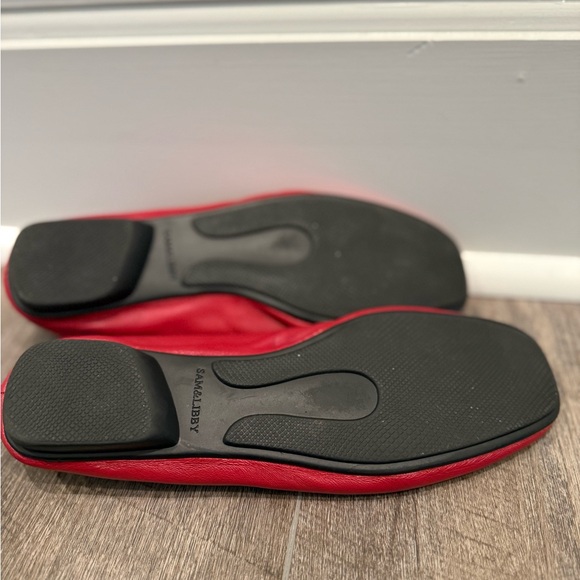 Sam & Libby Red Leather Ballet Flats - Picture 3 of 8